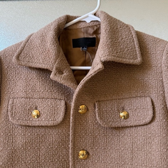 NILI LOTAN Paloma Cotton-Blend Tweed Jacket Camel Sz S - Picture 6 of 10